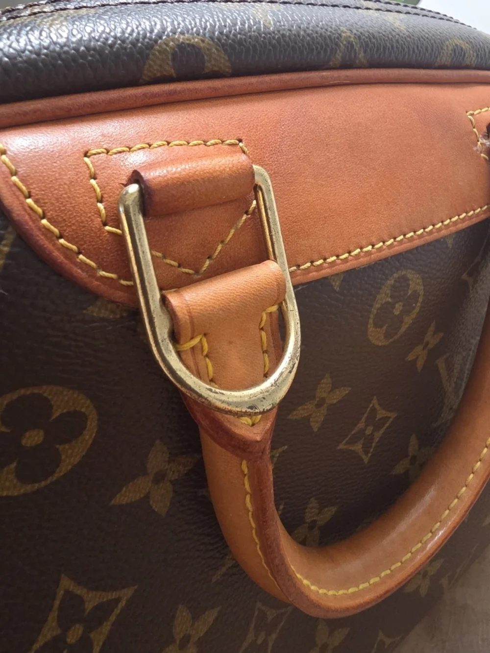 Louis Vuitton Monogram Top-Handle Bag in Brown & Vachetta - Picture 5 of 6